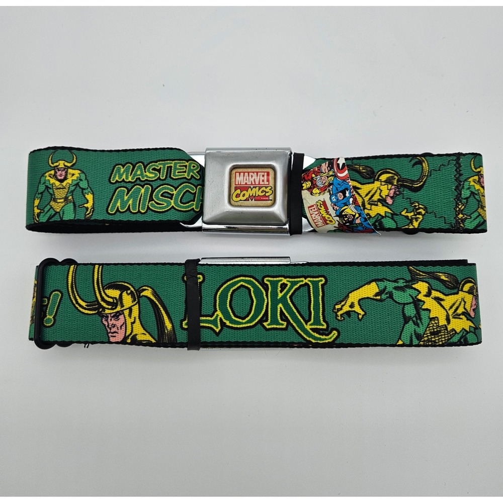 Marvel Loki Master of Mischief Green Buckle Down‎ Car Seat Buckle Belt
